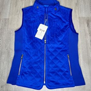 Blue suede vest